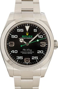 Pre-owned Rolex Air-King 116900 Black Dial