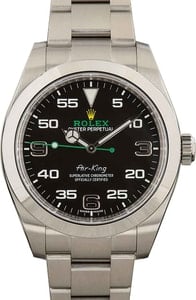 Pre-owned Rolex Air-King 116900 Black Dial