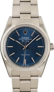 Pre-owned Rolex Air-King 14000M Blue Dial