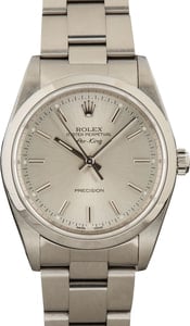 Pre-owned Rolex Air King 14000M Silver Dial