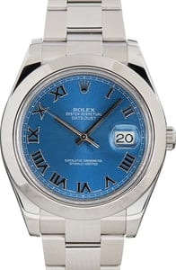 Rolex Datejust 41 Ref 116300 Blue Roman