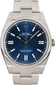 Pre-owned Rolex Oyster Perpetual 124300 Blue Dial