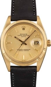 Rolex Oyster Perpetual Date 1503 Gold Sunburst Dial Solid Gold 14K Gold, 1973