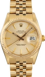 Used Rolex Date 15037 Champagne Index Dial