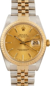 Pre-Owned Rolex Date 15053 Steel & Gold