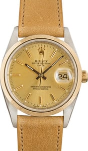 Pre Owned Rolex Date 15203 Champagne Index Dial