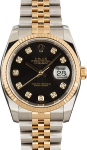 Rolex Datejust 36 Ref 116233 Black Diamond Dial