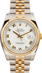 Rolex Datejust 36 ref 116233 White Roman Dial