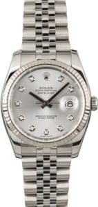Used Rolex Datejust 116234 Silver Diamond Dial