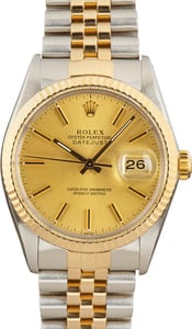 Used Rolex Datejust 16013 Stainless Steel & Yellow Gold