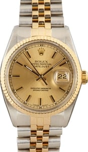 Rolex Datejust Two Tone 16013 Champagne Dial