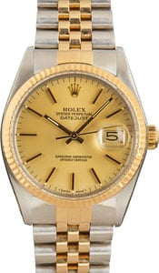 Rolex Datejust Two Tone 16013 Champagne Dial