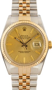 Rolex Datejust Two Tone 16013 Champagne Dial