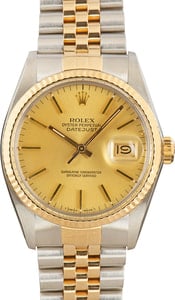 Pre-Owned Rolex Two-Tone Datejust 16013 Champagne