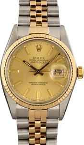 Pre-Owned Rolex Two-Tone Datejust 16013 Champagne