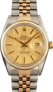 Rolex Datejust ref 16013 Champagne Linen Dial