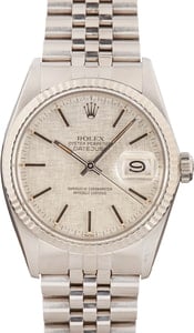 Rolex Datejust 16014 Silver Linen Index Dial