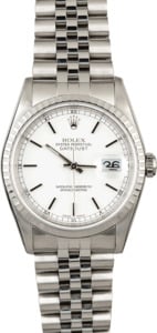 Used Rolex Datejust 16220 White Dial