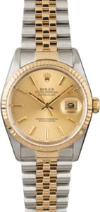 Used Rolex Datejust 16233 Champagne Dial Two Tone Watch