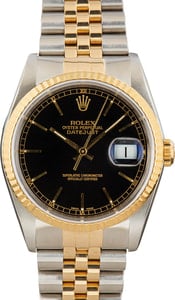 Rolex Datejust Two Tone 16233 Black Dial