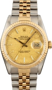 Pre Owned Rolex Two-Tone Datejust 16233 Linen Dial