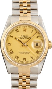 Used Rolex Datejust 16233 Champagne Roman Dial