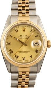 Used Rolex Datejust 16233 Champagne Roman Dial