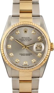 ✣A price of 95 new Rolex watch Datejust 18K gold back diamond automatic  mechanical men s 16233