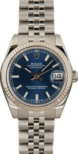Pre Owned Rolex Mid-Size Datejust 178274 Blue Dial