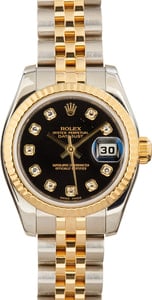 Ladies Rolex Datejust 179173 Black Dial