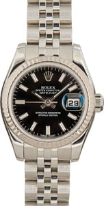 Lady Rolex Datejust 179174 Black Luminescent Dial