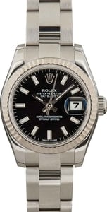 Lady Rolex Datejust 179174 Black Luminescent Dial