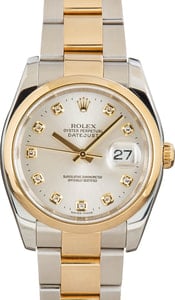 Rolex Datejust 116203 Silver Diamond Dial