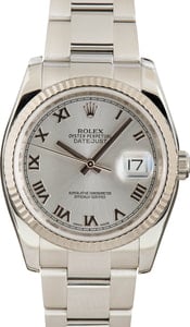 Rolex Datejust ref 116234 Silver Roman Dial