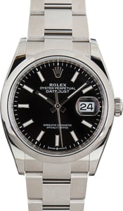 Pre-owned Rolex Datejust ref 126200 Black Dial