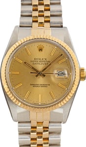 Rolex Datejust Two Tone 16013 Champagne Dial