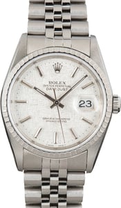 Rolex Datejust 16220 Silver Linen Dial