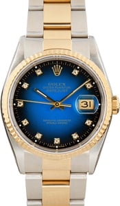 Rolex Datejust 16233 Blue Vignette Diamond Dial