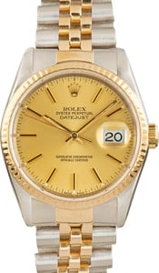 Pre-Owned Rolex Datejust 16233 Champagne Dial