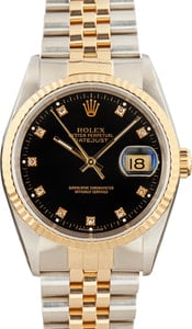 Rolex Datejust 16233 Black Diamond Dial