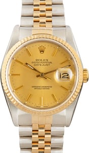 Used Rolex Datejust 16233 Champagne Dial Two Tone