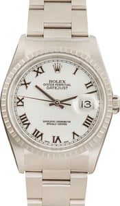 Rolex Datejust ref 16220 White Roman Dial