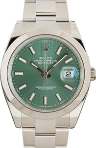 Rolex Datejust 41 Ref 126300 Mint Green Dial