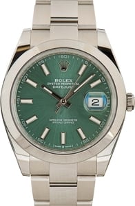 Rolex Datejust 41 Ref 126300 Mint Green Dial