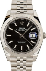 Rolex Datejust 41 ref 126300 Black Index Dial