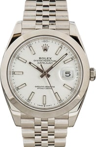 Mens Rolex Datejust 41 Ref 126300 White Dial