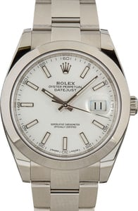 Rolex Datejust 41 Ref 126300 White Dial