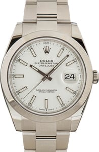 PreOwned Rolex Datejust 41 Ref 126300 White Dial