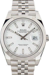 Mens Rolex Datejust 41 Ref 126300 White Dial