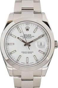 Rolex Datejust 41 Ref 126300 White Index Dial